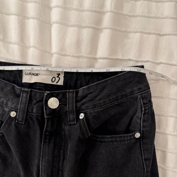 Garage Black High Rise Straight Leg Jeans Women's 03 Grunge Y2K Cropped Indie - Picture 8 of 16